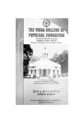 The YMCA College of Physical Education 2003-2004